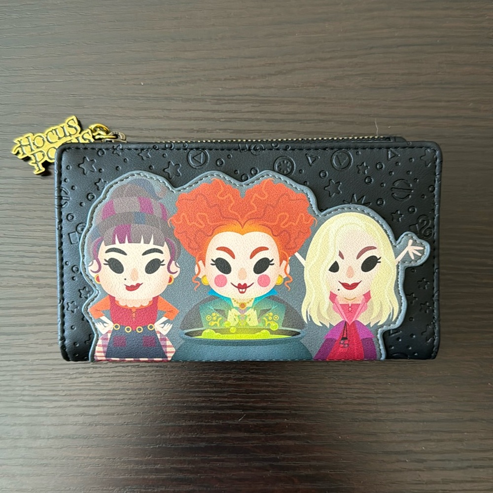 Loungefly Disney Hocus Pocus Sanderson Sisters Witches Chibi Wallet.
